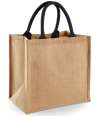 W413 Westford Mill Jute Midi Tote Bag Natural / Black colour image